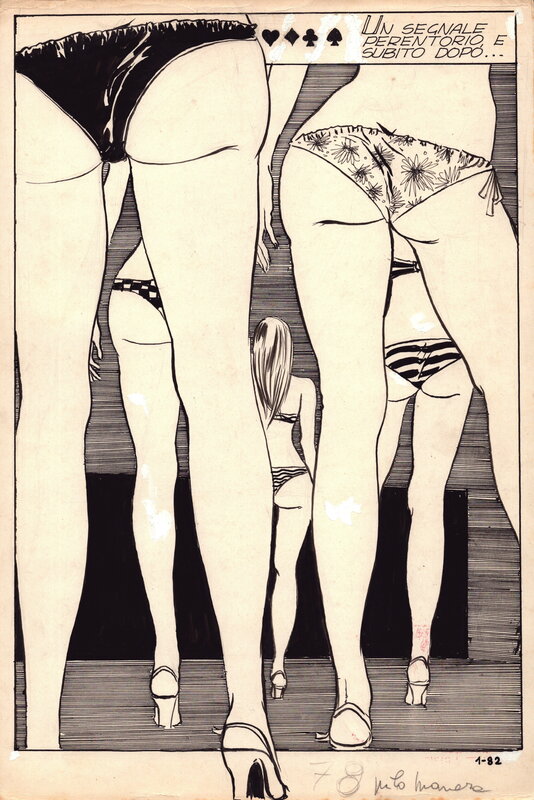 En vente - Milo Manara, Genius #1 [Il morso della lupa] p. 82 - Planche originale