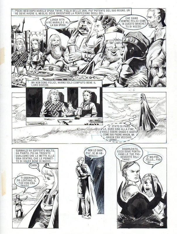 Massimo Rotundo, Harald il perfetto planche 9 - Parution dans le n°19 de 1980 du magazine Lanciostory - Planche originale