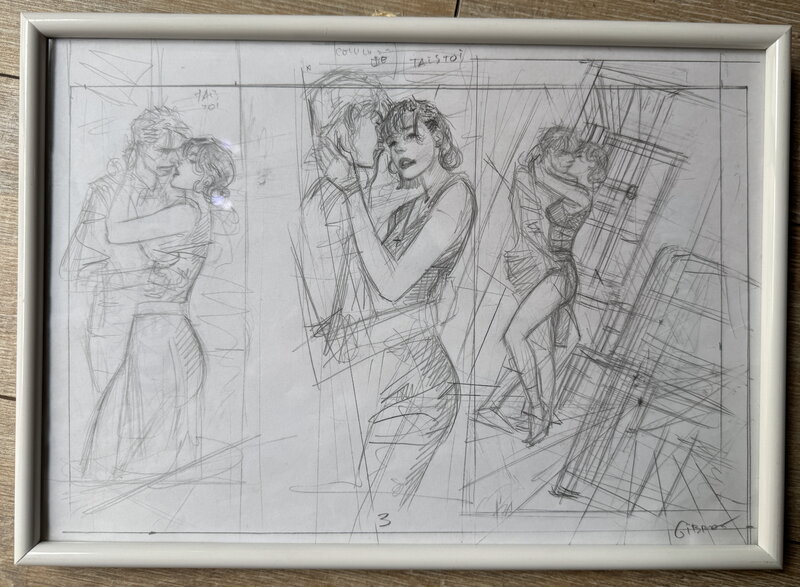 For sale - Jean Pierre Gibrat, Demi planche crayonnée Préparatoire - Original art