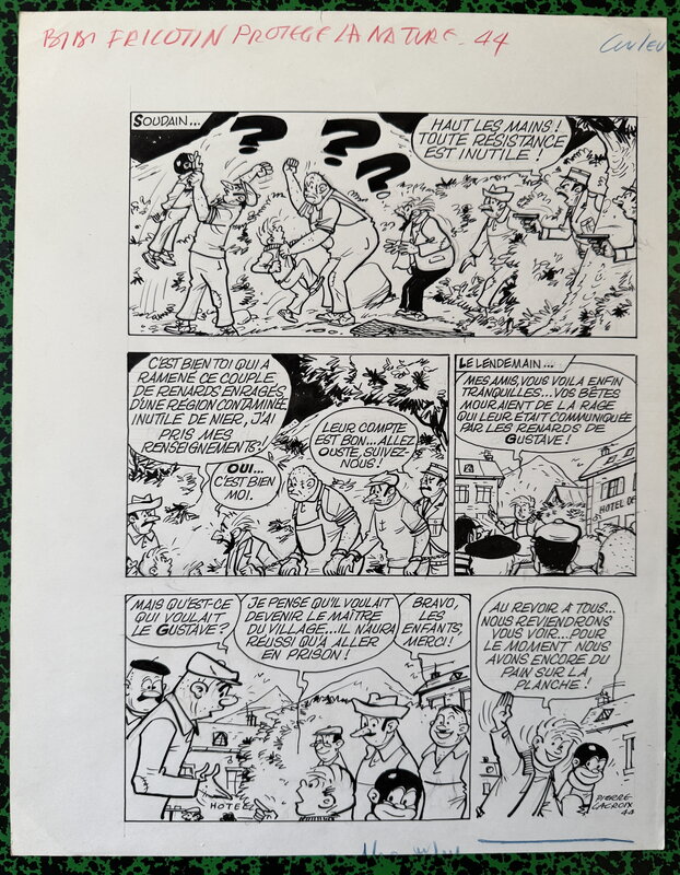 En vente - Pierre Lacroix, Bibi Fricotin protege la nature Page 44 - Planche originale