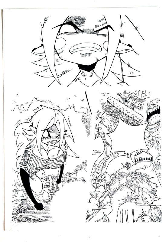 For sale - oTTami, Tom Gobart, Fako, Planche Encrée Manga Dofus Arena Tome 4 - Comic Strip