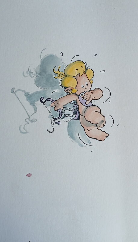 Cupidon - illustration couleurs - Malik - Illustration originale