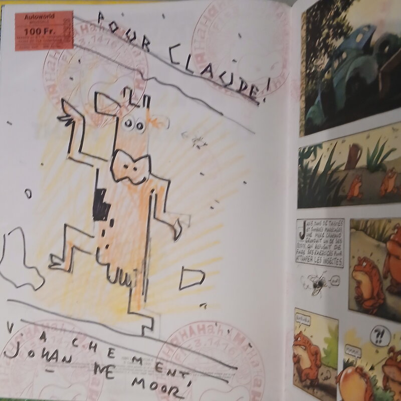 Dédicace Johan de Moor - Pi La Vache - Tome 3 : Même les oiseaux puent ! - Sketch