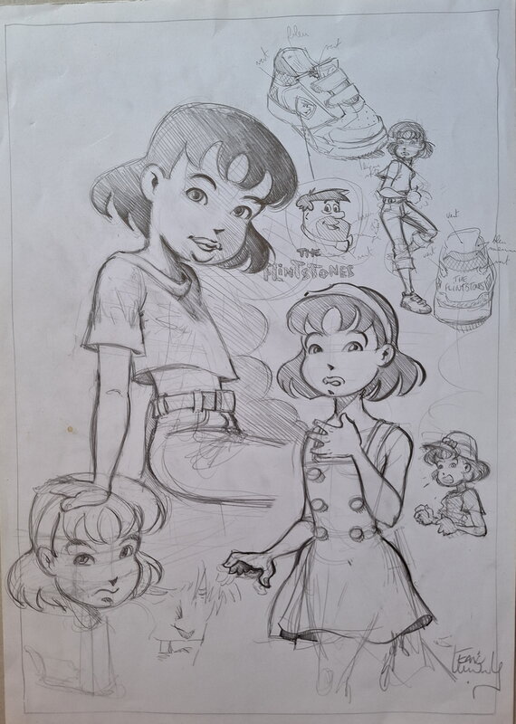 Essais de crayonné par Pierre Legein - Illustration originale