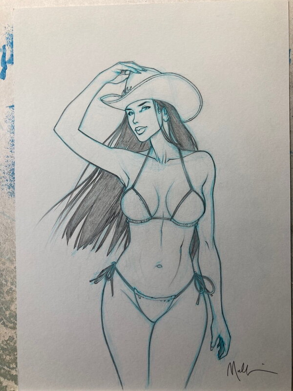 Cow girl 4 by Nicolas Malfin - Original Illustration