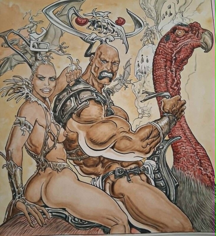 Malik, Female and male warrior - Illustration originale