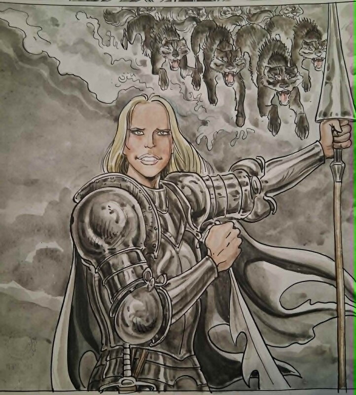 Medieval scene by Malik - Original Illustration