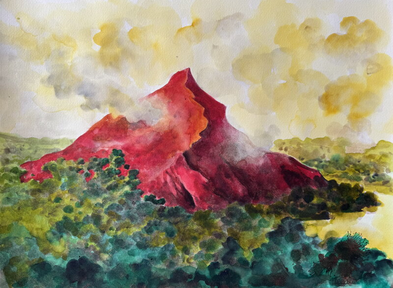 Pierre Taranzano, La Montagne de l'Instance - Illustration originale pour le livre 
