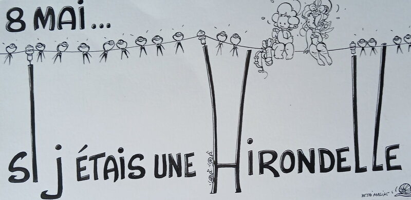 Malik - Cupidon - illustration : 8 mai ... si j'étais une hirondelle - - Illustration originale