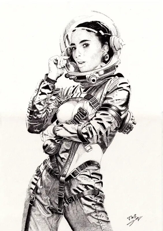 Space girl 3 par Thib - Illustration originale
