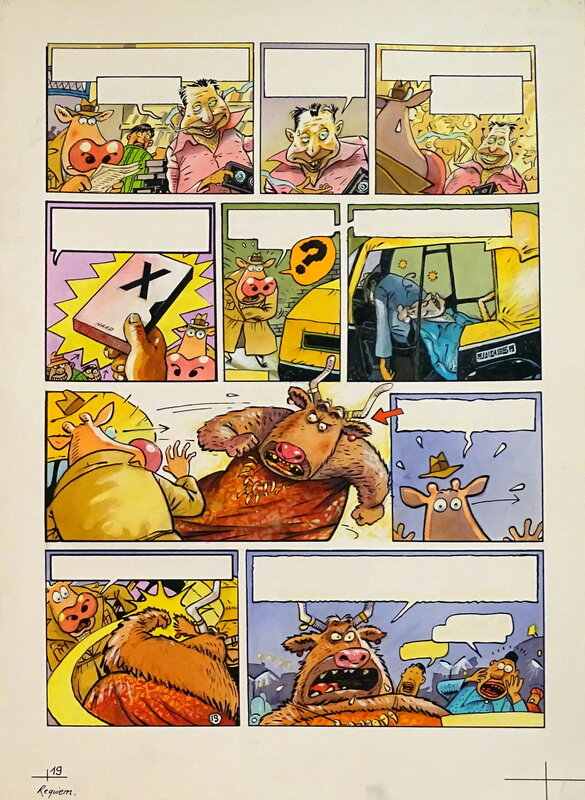 En vente - Johan De Moor, Lait Entier Requiem Pour Une Vache pl.33 - Planche originale