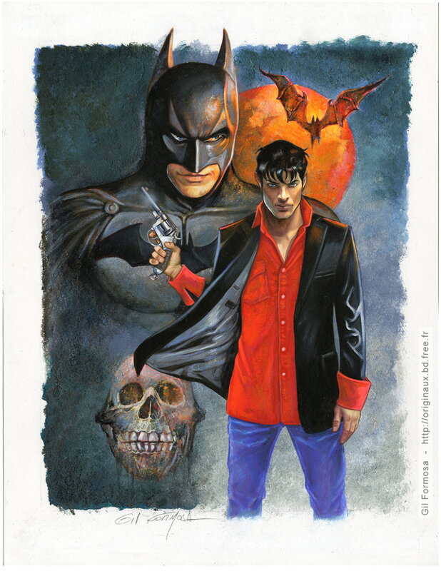 For sale - Dylan DOG vs BATMAN by Gil Formosa, Bob Kane, Tiziano Sclavi, Bob Fingerman - Original Illustration