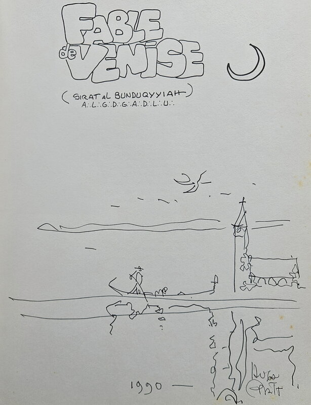 Hugo Pratt, 1990 - Corto : Fable de Venise - Dédicace