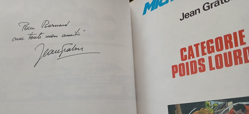 Dédicace manuscrite Jean Graton - Michel Vaillant - Tome : Catégorie poids lourds - Dédicace