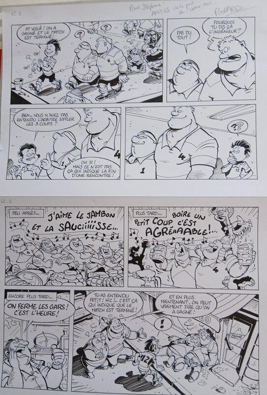 Les rugbymen par Poupard, Beka - Planche originale