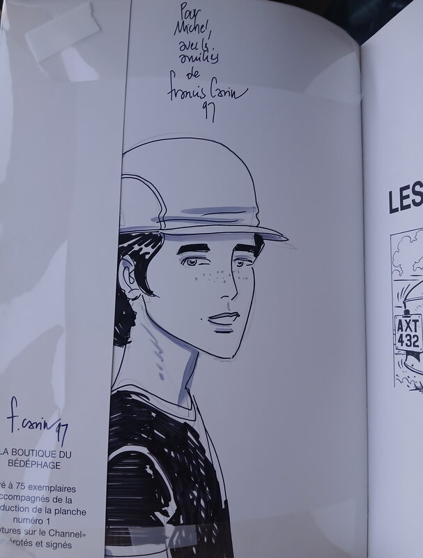 Dédicace Francis Carin - Les Diables Bleus - Sketch