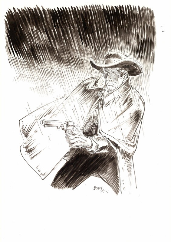 En vente - François Boucq, PROJET DE COUVERTURE_TOME 12 DU BOUNCER_HÉCATOMBE - Illustration originale