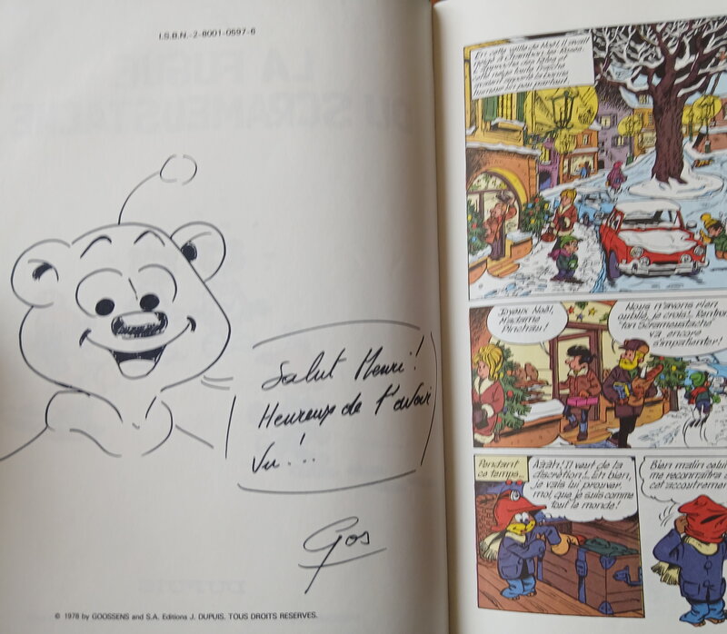 Dédicace Gos - Khéna et le Scrameustache - Tome 6 : La fugue du Scrameustache - Dédicace