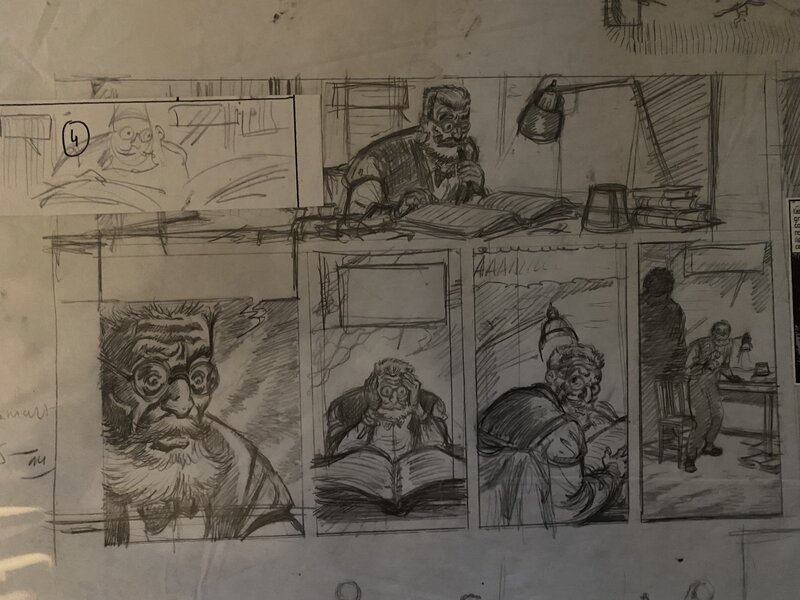 Jean-François Charles, demi-planche originale crayonnée, 