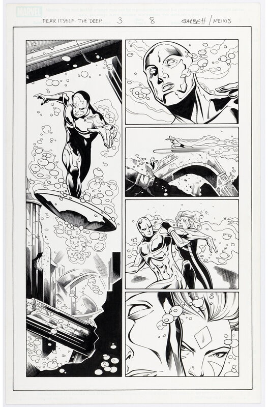 Lee Garbett, David Meikis, Fear Itself  The Deep, n° 3, Le Surfer d'argent - Planche originale