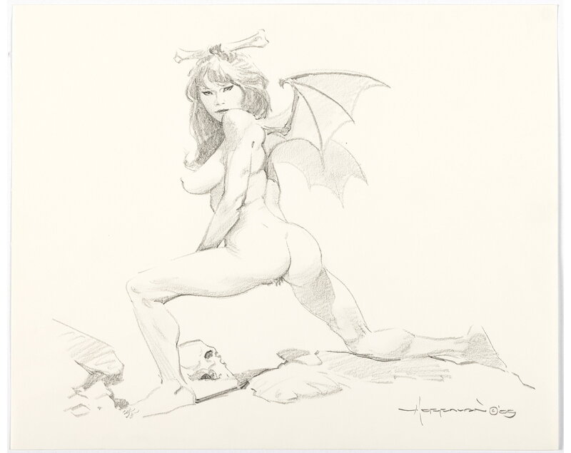 Mike Hoffman, Illustration originale de la fille démon ailée (2005) - Comic Strip