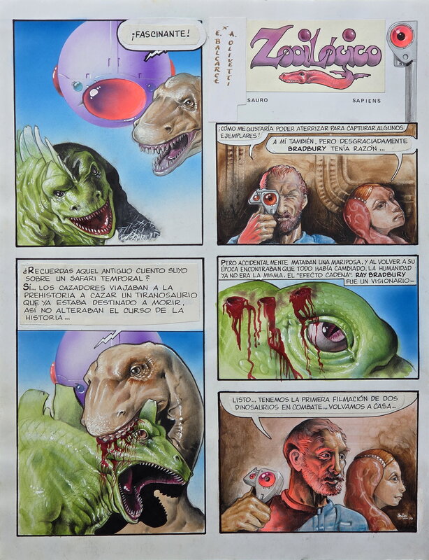 Ariel Olivetti, Zoologico : sauro sapiens 1-2 - Original Illustration