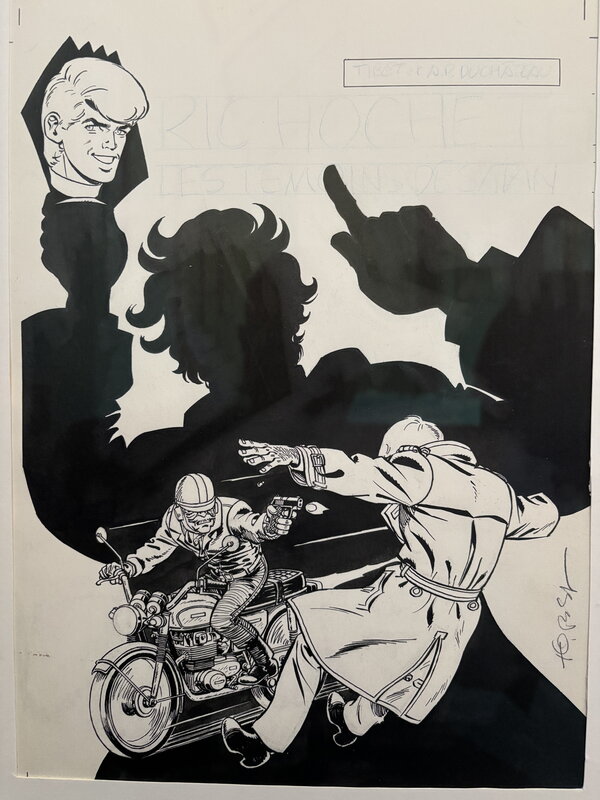 Tibet, Ric Hochet - Couverture Les Témoins de Satan - Planche originale