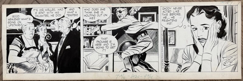 En vente - Alex Raymond - Rip Kirby Daily - 19.03.1956 - Planche originale