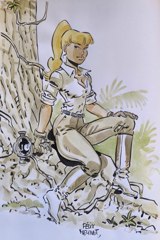 Félix Meynet, André Franquin, Les variations : Seccotine - Illustration originale