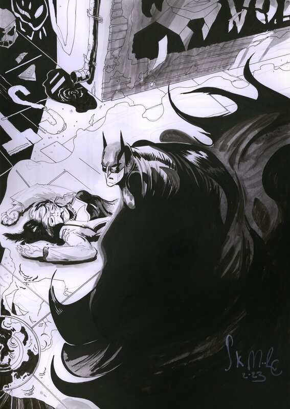 Stewart Kenneth Moore, Batman: Alleyway Murder Convention Sketch - Dédicace