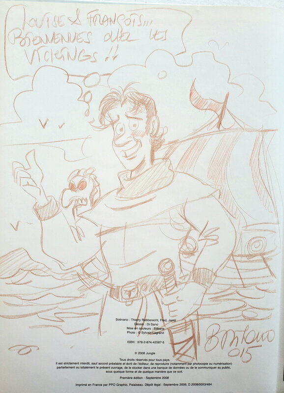 Bruno Di Sano, LES AVENTURES DE FRED & JARRY    T2 LE DRAKKAR ENGLOUTI - Dédicace