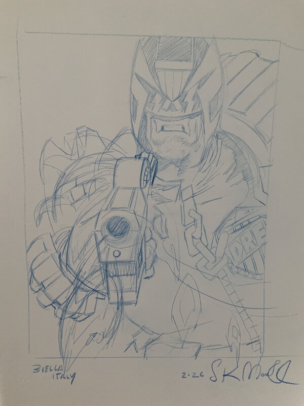 En vente - Judge Dredd Prelim par Stewart Kenneth Moore - Planche originale