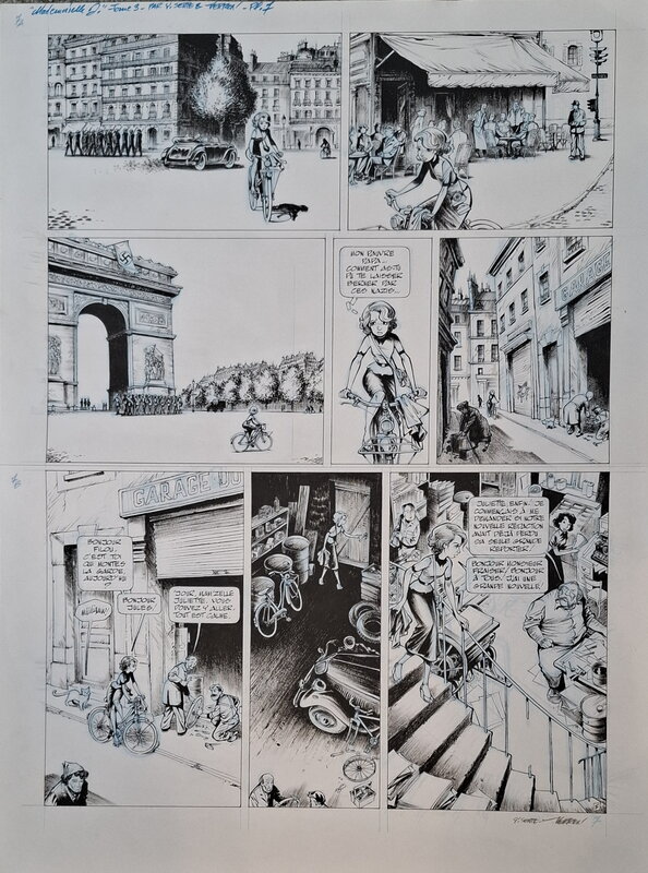 Planche orginale par Laurent Verron- Mademoiselle J, Jusqu'au bout du monde, planche 7 - Planche originale