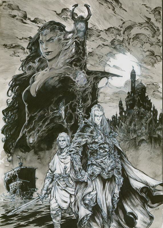 En vente - Hommage - Elric par Pierre-Denis Goux - Illustration originale