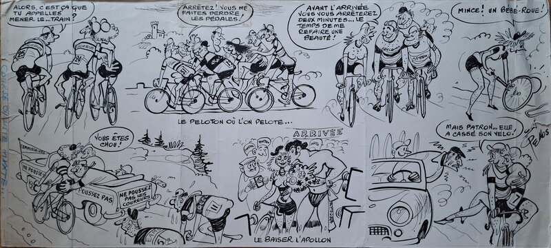 René Pellos, Course cycliste mixte - Planche originale