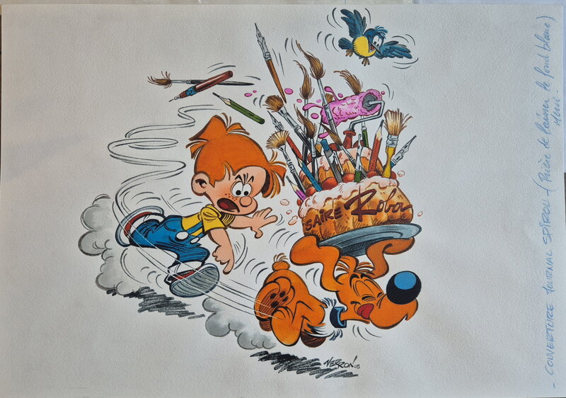 Laurent Verron, Journal de Spirou n°3511, 75 ans Roba - Original Cover