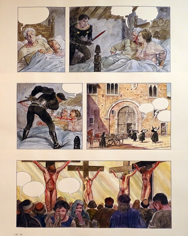 En vente - Borgia Tome 2 pl.6 par Milo Manara - Planche originale