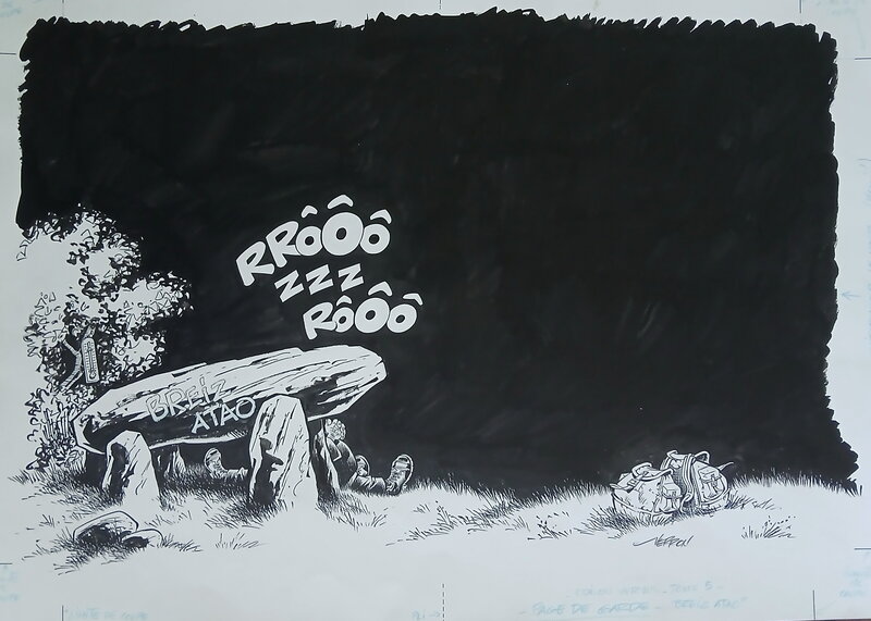 Odilon Verjus - Pages de garde non retenues - Tome 5 : Breiz atao - Laurent Verron - Illustration originale