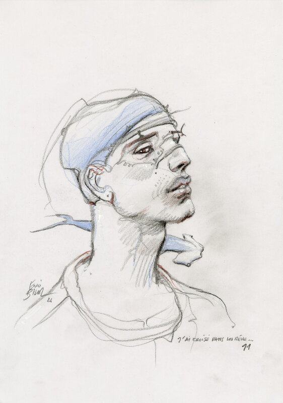 En vente - Enki BILAL – Dessin original – J’ai croisé dans un rêve… 11 - Illustration originale