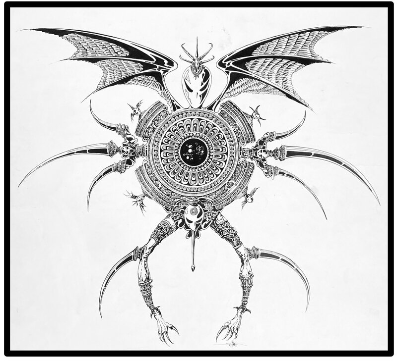 En vente - Philippe DRUILLET – Urm le fou – Dessins originaux pour les pages de garde n°1 et n°3 – Ref 173 et 174 - Illustration originale