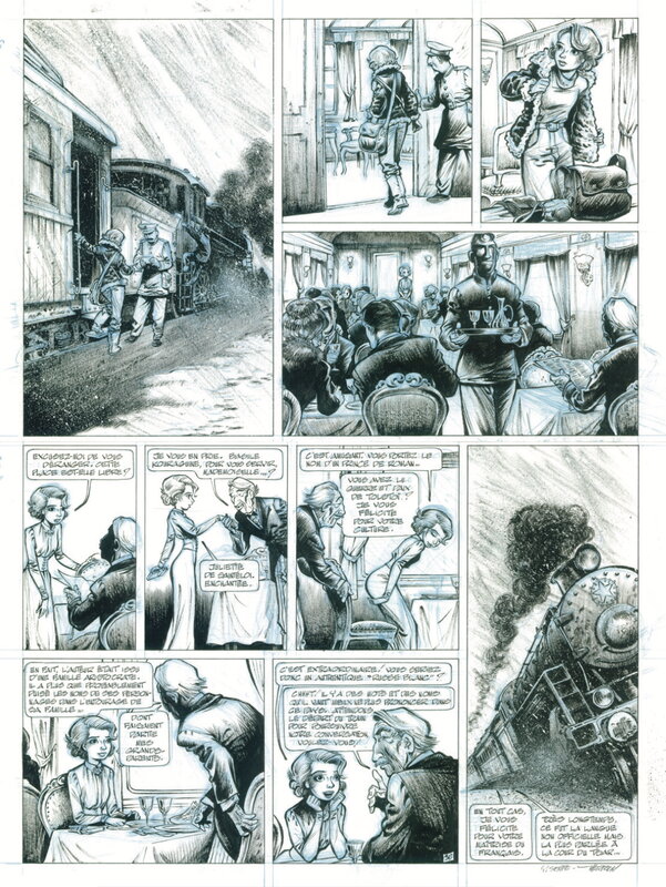 En vente - Mademoiselle J par Laurent Verron - Planche originale