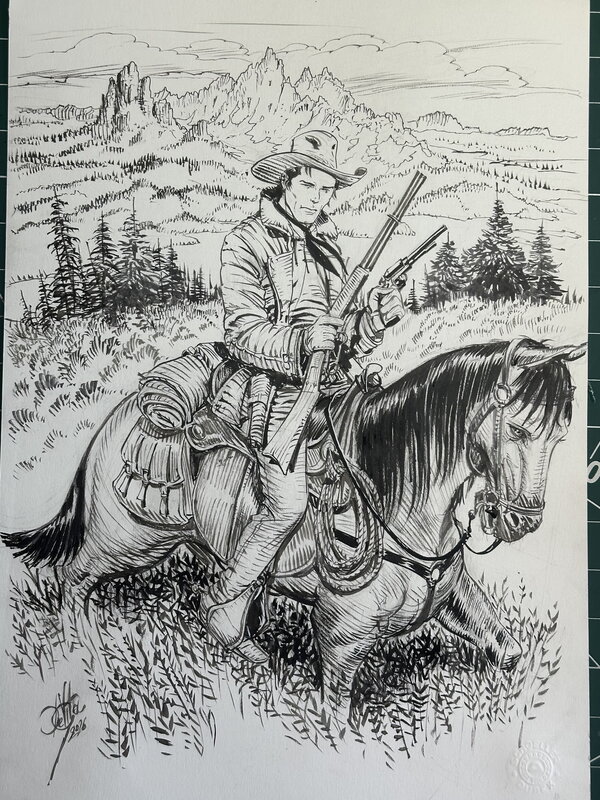 En vente - Tex par Giulio De Vita - Illustration originale