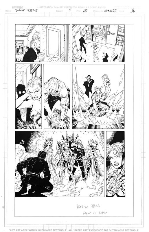 En vente - Jim Lee, John Dickenson, Divine right #5 page 15 - Planche originale