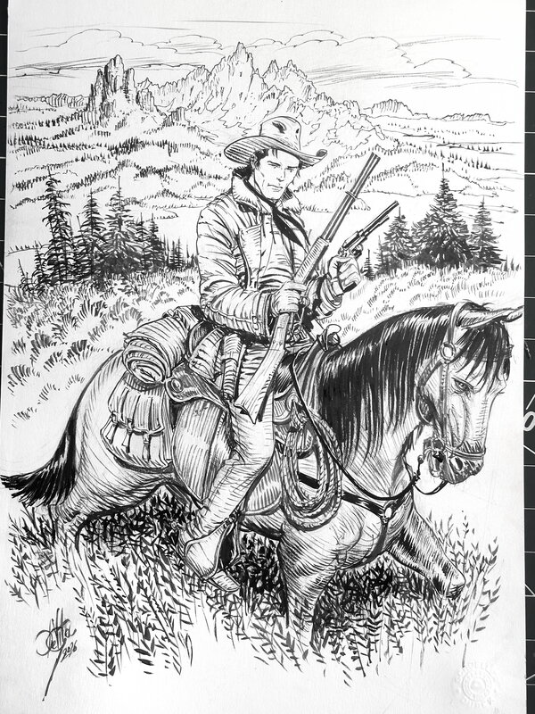 Tex par Giulio De Vita - Illustration originale