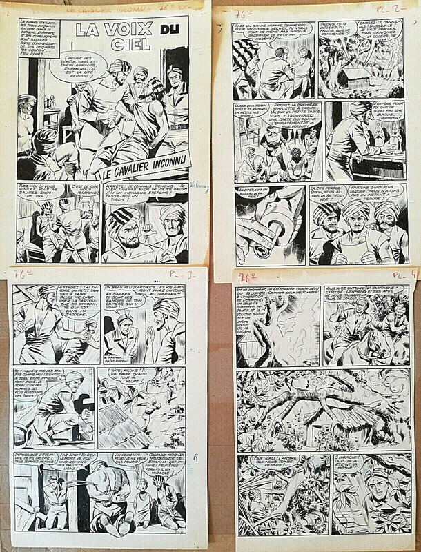 En vente - Le cavalier inconnu par Raphael Carlo Marcello - Planche originale