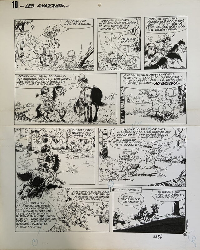 En vente - Les Amazones par Pierre Seron - Planche originale