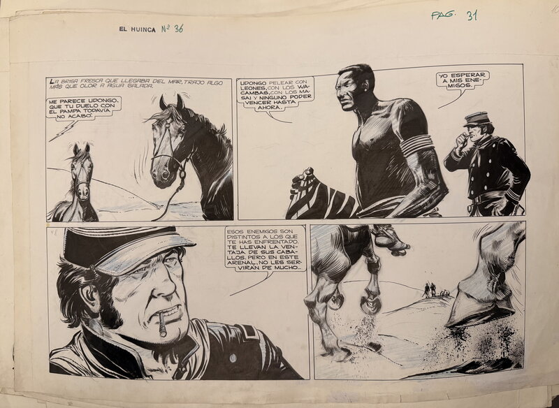 El Huinca N 36 par César Spadari, Enrique Rapela - Planche originale