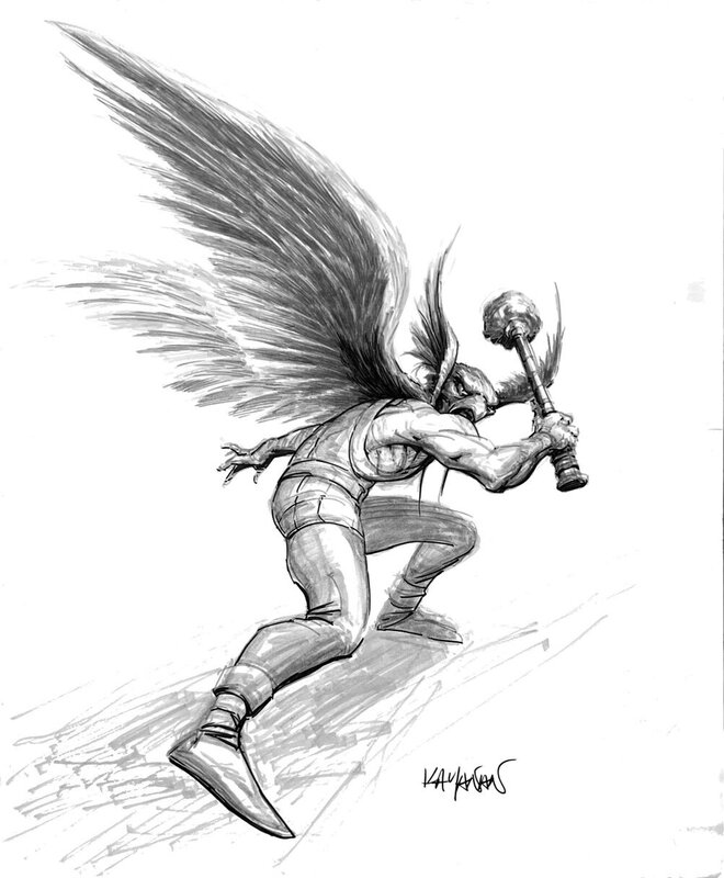 En vente - Hawkman par Rafael Kayanan - Illustration originale