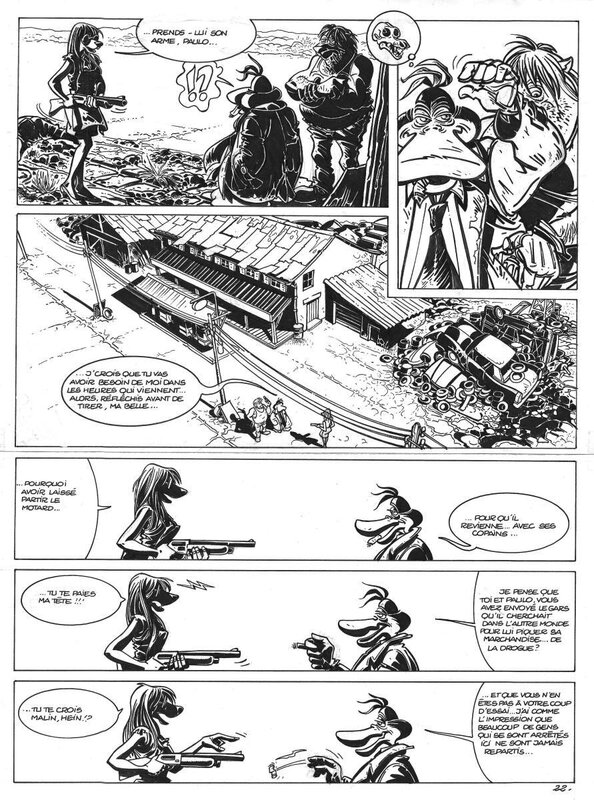 Benoît Sokal, Canardo - La fille qui rêvait d'horizon - Planche originale