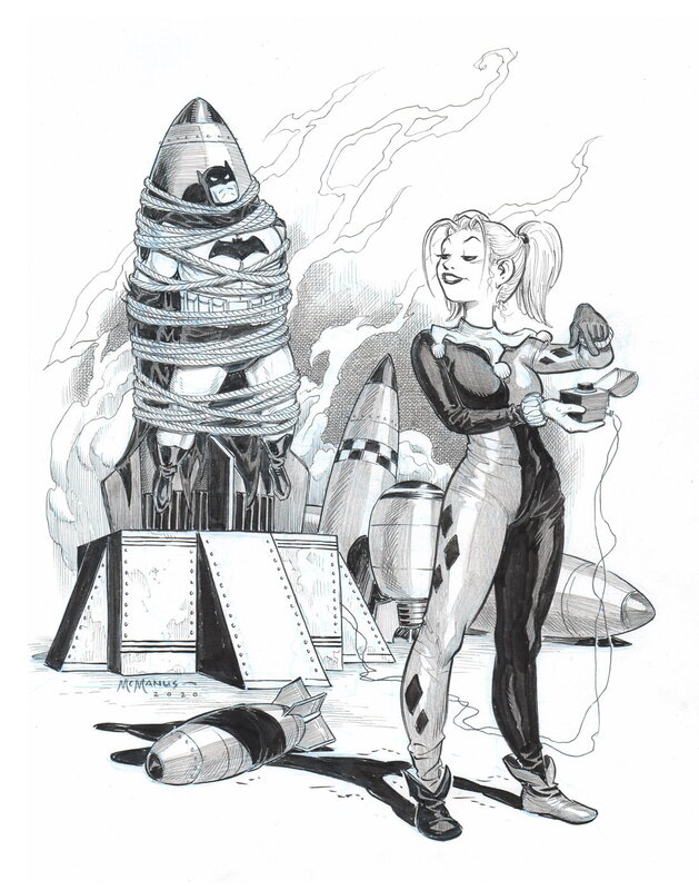 Shawn McManus Harley Quinn - Illustration originale